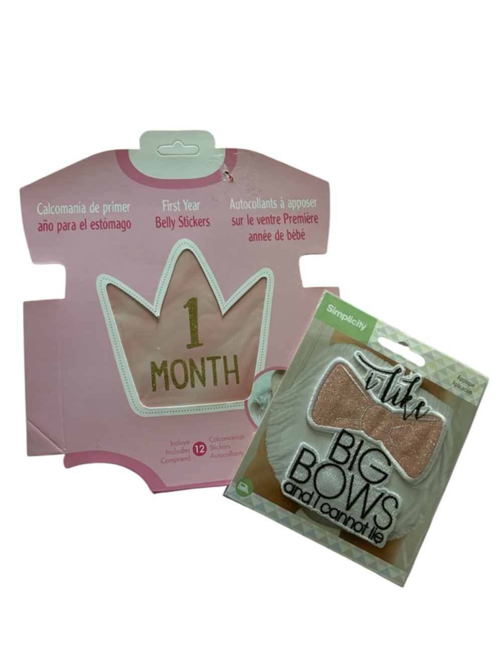Baby Monthly Belly Stickers and Pink Glitter Big Bow Patch